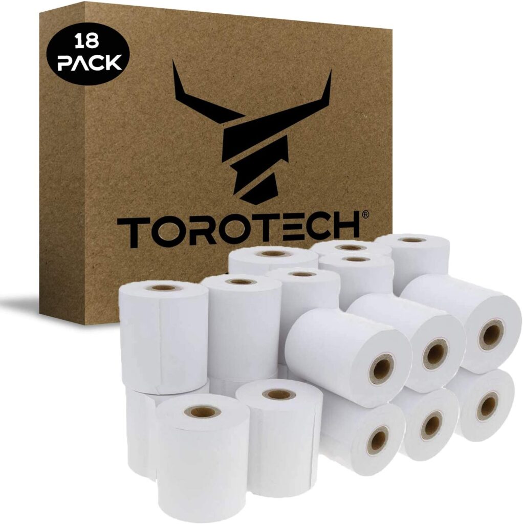Rollos de papel térmico blanco para datafonos TOROTECH