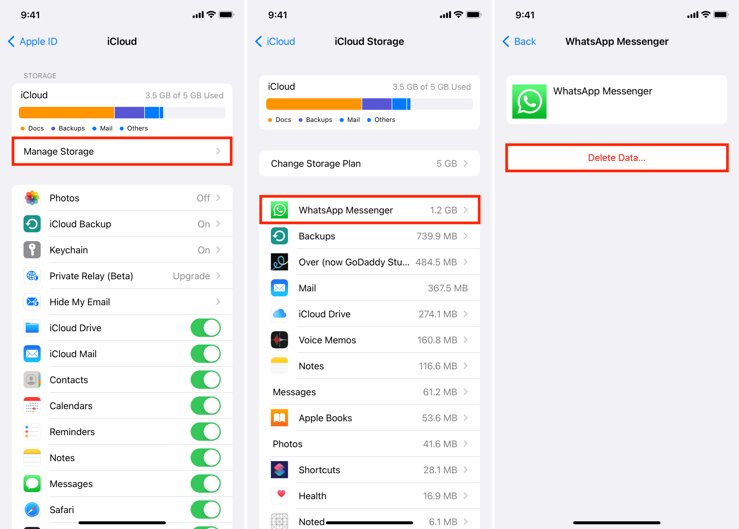 Administrar el almacenamiento de iCloud en el iPhone